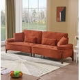 thumbnail image 3 of Mid Century Modern Upholstered Sofa, 103" Sectional Comfy Sofa Couch with Pillows, Deep Seated Sofa with Wood Leg for Living Room, Office, Apartment , 600lb Weight Capacity, Brick red, 3 of 9