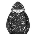 thumbnail image 4 of SGFCWSX Kids Hooded Sweatshirt Girls Lightwight Hoodie Print Soft with Pockets Pullover Top Black Size 7 Years, 4 of 4