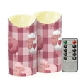 thumbnail image 2 of Pink Plaids Cute Sheep with Hearts Valentine Flickering Flameless Candles with Remote Timer Battery Operated LED Tealight Set of 2 M, 2 of 8