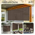 thumbnail image 6 of DIFY 11' x 8' Outdoor Roller Shade, Cordless Patio Blinds for Porch Pergola Balcony Deck, Mocha, 6 of 7