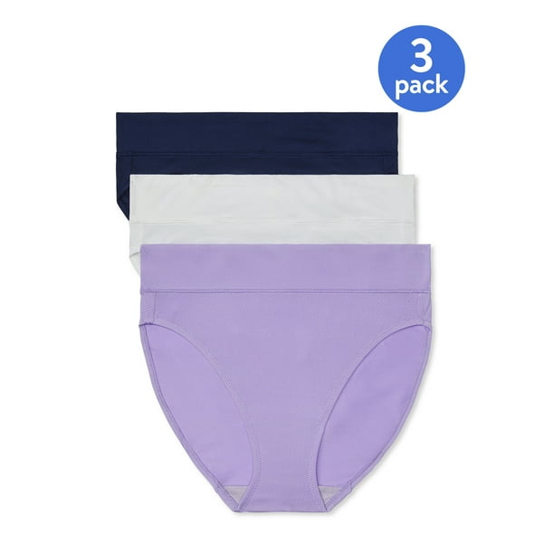 Blissful Benefits by Warner's Women's No Muffin Top Breathable Hi-Cut Panty 3-Pack - Walmart.com
