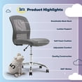 thumbnail image 4 of Silla de trabajo Serta Essential sin brazos con ruedas gris, 4 of 9