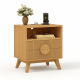 thumbnail image 1 of Moderno fluted night stand - wood bedside mesa con estación de carga, cajones, y almacenamiento estante para sala de estar y dormitorio, 1 of 4