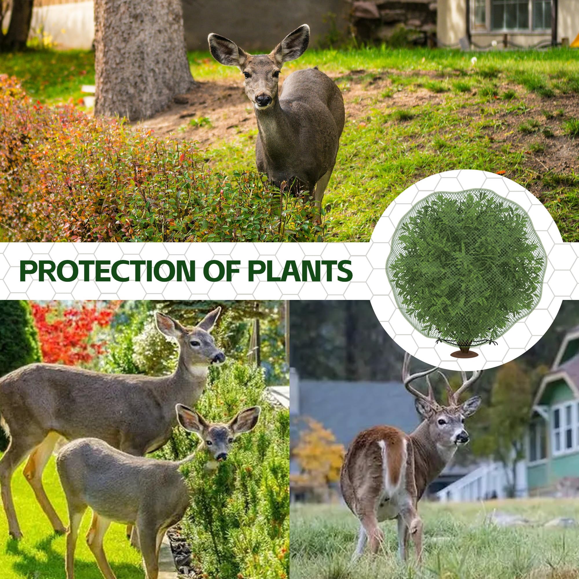 Ebaokuup 3 Pcs 7.8' x 7.8' Deer Netting Covers for Shrubs & Garden Plants