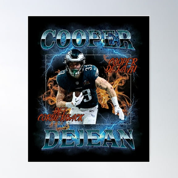 Cooper Dejean “Dei Cornerback” Poster Wall Art, Modern Wall Decor, 8x12 UNFRAMED