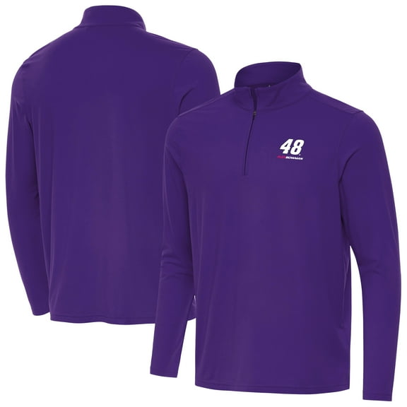 Men's-Antigua  Purple Alex Bowman Intent Quarter-Zip Top