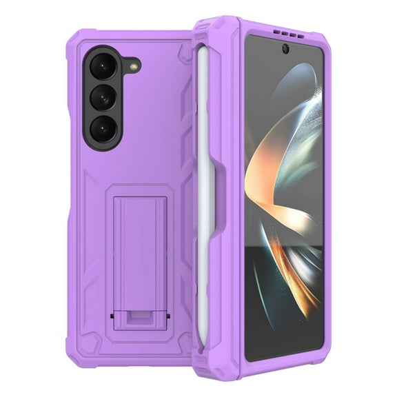 JiaheCover Belt Clip Phone Case for Samsung Galaxy Z Fold5,Shockproof Heavy Duty Rugged with Built-in 360°Rotation Belt Clip Holster Protective Case for Samsung Galaxy Z Fold5 2023,Purple