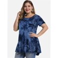 thumbnail image 3 of Womens Plus Size Short Sleeve Casual Summer Round Neck Shirts Tunics for Leggings, 3 of 6