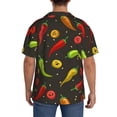 thumbnail image 5 of Fotbe Chili2 print Short Sleeve Button Down Shirts for Men Casual Summer Beach Wrinkle Free Shirt-Large, 5 of 7