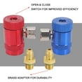 thumbnail image 3 of R1234YF Robinet Auto-Scellant avec Adaptateur de Réservoir R134A et Coupleurs Rapides R1234, pour Réfrigérants A/C Ensemble de Manomètres Pliables, Rouge&Bleu&Or, 3 of 8