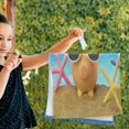 thumbnail image 3 of Summer Funny Pig Sunglasses Kitchen Hand Towels, Sand Beach Starfish Fingertip Bath Towels Ultra Soft and Absorbent, Decorative Face Towels Dish Washcloths, 2 PCS, 28.3"x 14.4", 3 of 5