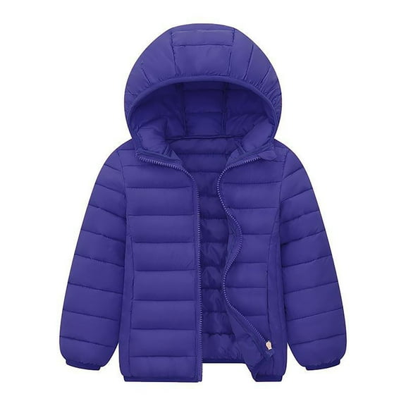 Ierhent Kid Big Boys Winter Coats & Jackets,Kids Lightweight Padded Hooded Puffer Autumn and Winter Coat(Navy,6-7 Years)