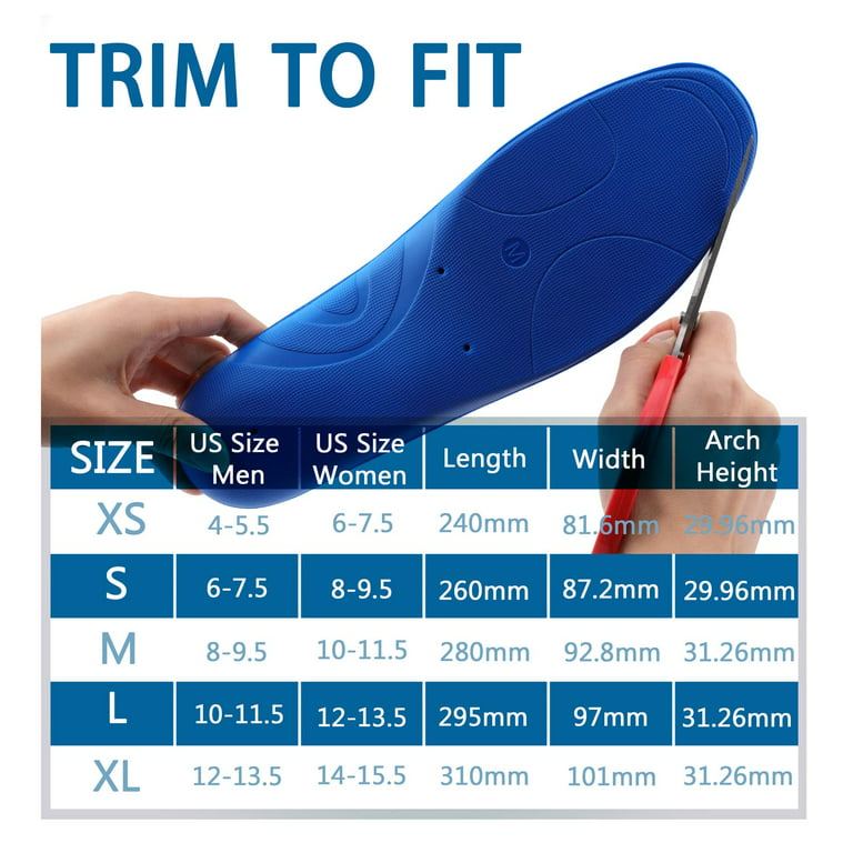 Walkomfy Arch Support Insoles for Women Men - Plantar Fasciitis Relief  Orthotics Gel Shoe Inserts for Flat Feet Foot Fatigue, Over Pronation, Knee