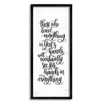 Stupell Industries God's Hands Religious Script Calligraphy Spiritual Phrase Graphic Art Black Framed Art Print Wall Art, Design by Imperfect Dust