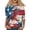 Sky Blue #167, variant on 4th of July Womens Shirts 3/4 Sleeve Tshirts Loose USA Flag Print Pullover USA 250th Anniversary Celebration Party Tops Independence Day Patriotic Crew Neck Blouses Black L