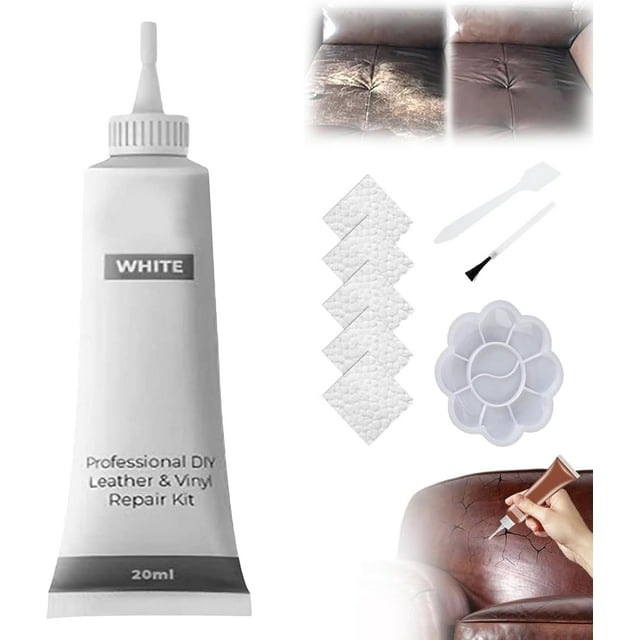 Advanced Leather Repair Gel, Multifunctional Couch and Jacket Repair Kit, Leather Repair Kit for Car Seat Vinyl Repair Kit, Premium Leather Repair Kit for Furniture (White*1)