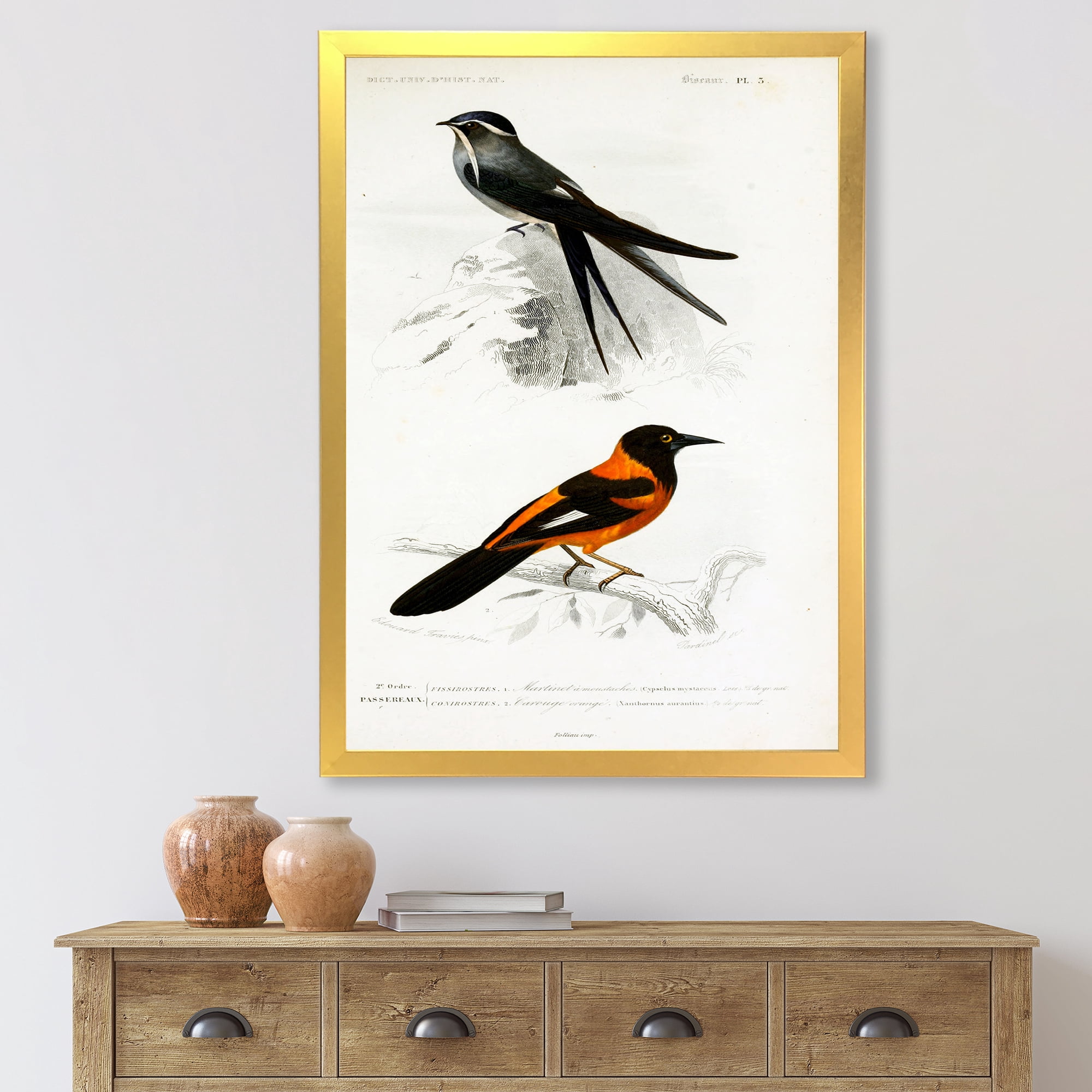 Designart 'Ancient Bird II' Traditional Framed Art Print