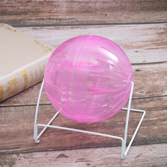 FENGGUIQU Para Correr Hámster Rosa Con Soporte Integrado De Plástico Y Metal Para Ejercicio