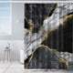 thumbnail image 4 of Yhmxh Decoración del baño Cortina de ducha con estampado digital geométrico, gruesa, con ganchos, patrón de partición Organizadores y almacenamiento de baño Accesorios de baño, 4 of 5