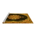 thumbnail image 2 of Ahgly Company Machine Washable Indoor Round Medallion Yellow Traditional Area Rugs, 8' Round, 2 of 4