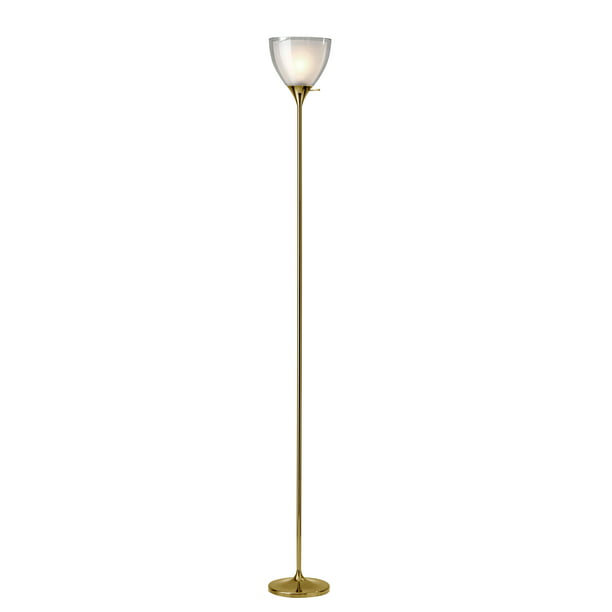 Floor Lamps Gold, 72 75 In Bronze Floor Lamp With White Alabaster Shades