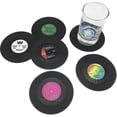 thumbnail image 1 of Posavasos de vinilo con forma de disco de CD retro de 6 piezas, posavasos antideslizantes para café, vajilla para bebidas, multicolor, 1 of 5