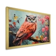 thumbnail image 2 of Designart "Owls' Gaze in Pink and Blue Hues I" Animals Framed Wall Art Decor - Modern Farmhouse Blue Owl Entryway Framed Wall Art, 2 of 6