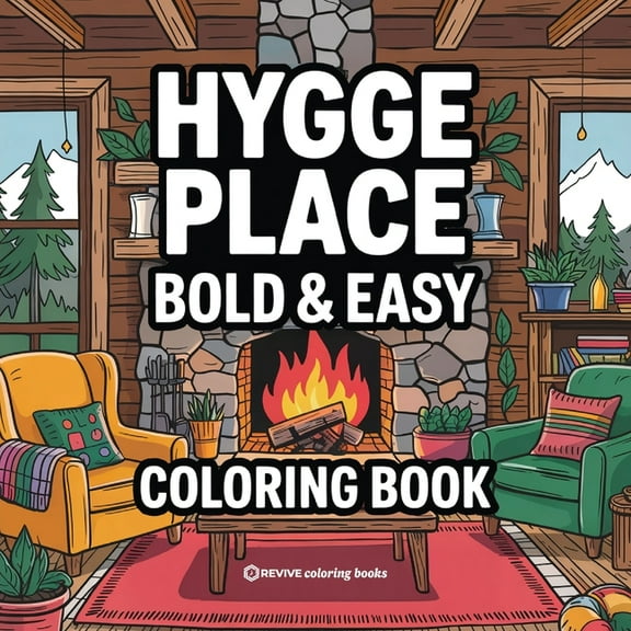 Bold & Easy Stress Relief Coloring B Bold & Easy Hygge Place Coloring Book: Cute and Cozy Stress Relief Coloring, (Paperback)