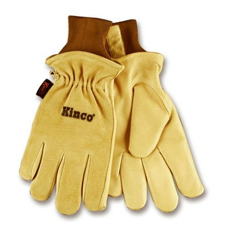 KINCO 94HK-S Men's Lined Grain Suede Pigskin Gloves, Heat Keep Lining, Small,