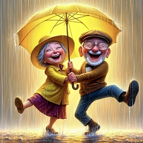 5D DIY Artificial Full Diamond Painting Set - Adult Beginner, Cartoon Grandma & Grandpa Diamond Art, Sparkling Rhinestone, for Home Wall Decor & Gift - Perfect for Art Lovers & Adults