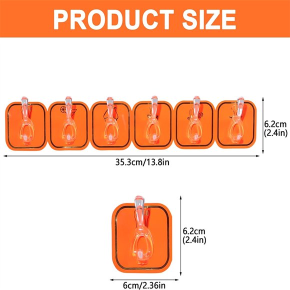 Birdeem Rows of Adhesive Hooks Long Strip of Door Wall without Punching Wall Hooks Strong Adhesive Non-Marking Hangers Plastic Kitchen Hooks