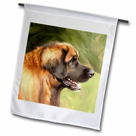 3dRose, Leonberger Portrait, 12 x 18 inch Garden Flag
