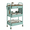 Green, variant on TeoKJ 3-Tier Metal Rolling Cart with Wood Top and Pegboard, Utility Cart with Drawer, White