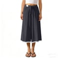 thumbnail image 5 of Noric Women's Capri Pants Wide Leg High Waisted Drawstring with Trim Pockets Summer Casual Loose Lace Capris, 5 of 8