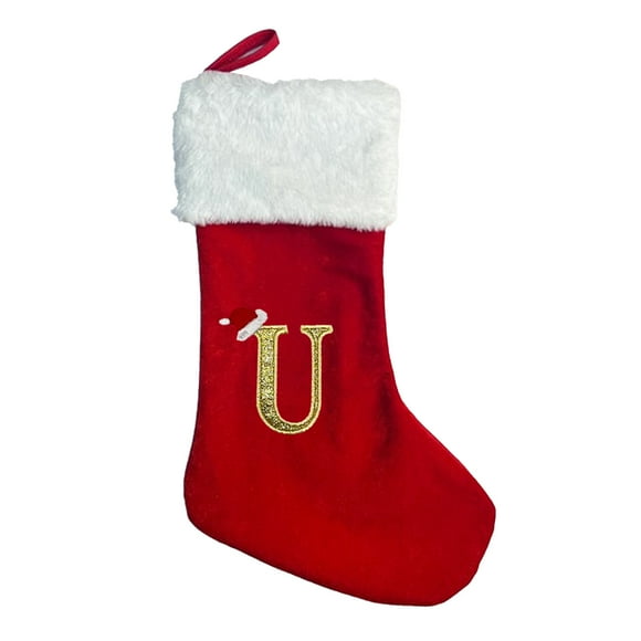 CSChome Christmas Stocking Pendant Christmas Stocking Pendant Letter Embroidered Knit Christmas Stocking for Gifts Christmas Decoration