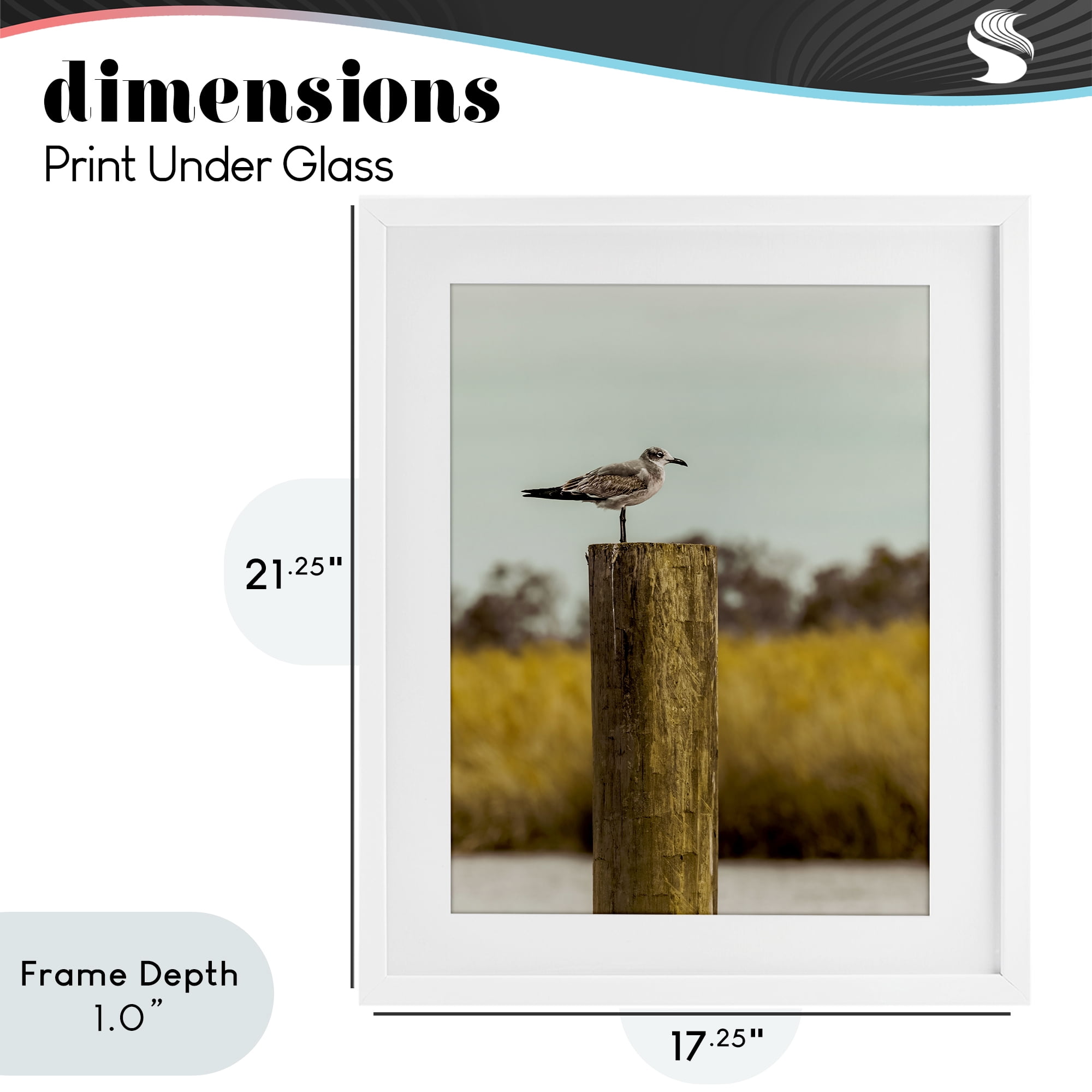 Stupell Industries Gull On Piling White Framed Print Under Glass, design by Christy Berry