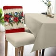thumbnail image 5 of Stretch Dining Chair Covers Set of 8, Christmas Balls Winter Poinsettia Pine Branches Pine Cones Beige Red Removable Dining Chair Protector Slipcovers for Kitchen Party Restaurant, 5 of 6