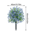 thumbnail image 2 of OUGPISTIYK Artificial Violet Ball Topiary Trees with Ground Spikes, 23" Fake Bushes Plants, Fade Resistant Artificial Shrubs Tree for Indoor Outdoor Front Porch Decor (1 Pc, Blue), 2 of 7