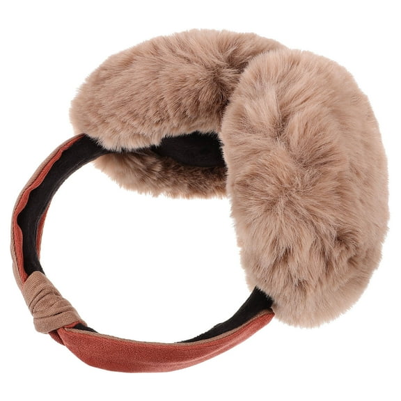 EXHUMKY Winter Ear Muffs Khaki Plush Material for Adults Cozy Visual Effect