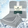 thumbnail image 3 of PAVILIA Cooling Blanket for Hot Sleepers, Lightweight Summer Blanket for Bed, Cooling Chill Throw Blanket for Night Sweats Absorb Heat for Adult Kids on Warm Night, Light Grey, 60x80inch, Twin, 3 of 8