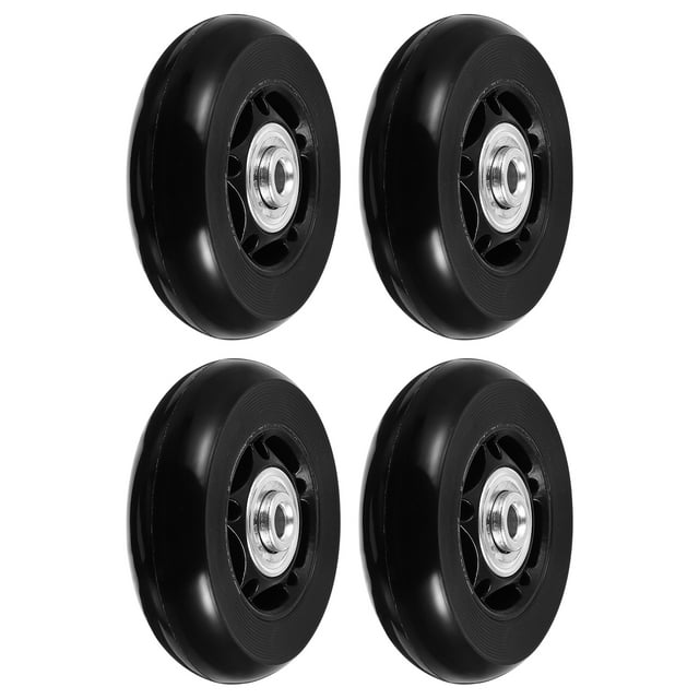 Shisuyan Valise à Roulettes Universelle en Caoutchouc Noir 4 Pcs 2.5X2.5X0.7In