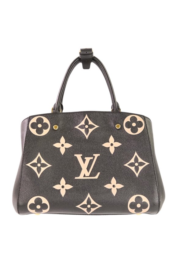 Pre-Owned LOUIS VUITTON Montaigne MM Monogram Empreinte 2-Way Handbag M45499 Black Women's