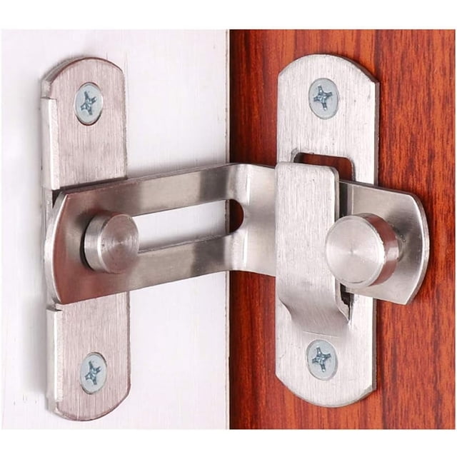 Pestillo de seguridad para puerta de privacidad, cerradura de puerta de granero con giro de 90 grados para varios tipos de habitaciones, cerradura giratoria de instalación ajustable de acero