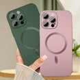 thumbnail image 7 of Magnetic Case for iPhone 12 Pro Max Phone Case for Women, [Adaptation with Magsafe] Matte Luxury Soft Metallic Luster Design for iPhone 12 Pro Max 6.7'' with Camera Protector-Green, 7 of 7