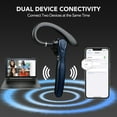 thumbnail image 2 of 2025 New Bluetooth Headset V5.3, 100H Talk Handsfree Wireless Headset with Dual ENC Noise Canceling Mic Mute, Single Ear Headsets IP7 Waterproof, In Ear Earpiece for Driving/Office/Business, 2 of 7