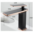 thumbnail image 4 of Robinet de lavabo plein cuivre chaud et froid - blanc plus or, 4 of 5