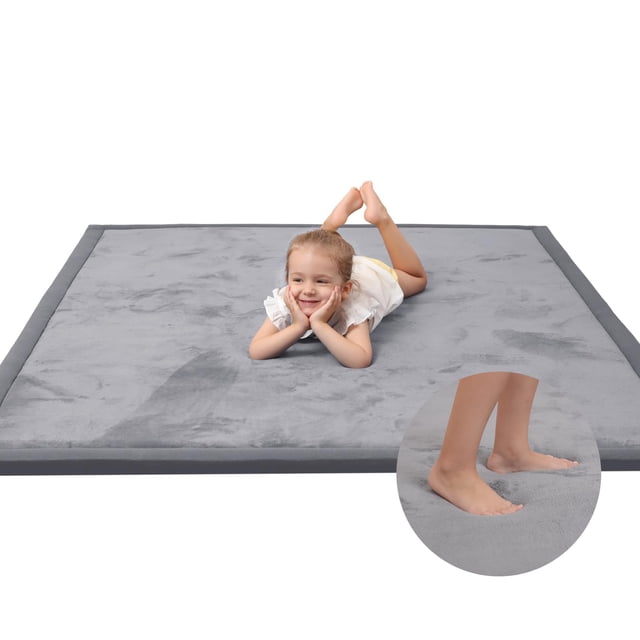 Tapete de juego para bebé Huloo Sleep 187 x 127 cm, 3,3 cm de grosor, gris