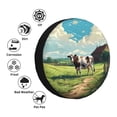 thumbnail image 4 of Goofa Prairie Pasture Cow Pattern Universal Tire Cover for Jeep, SUV, Truck, and Trailer – Waterproof, UV-Resistant,Easy to Install, Fits 14"-17" Tires-15 inch, 4 of 6