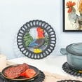 thumbnail image 4 of Sungmor Cast Iron Trivet, Decoration for Kitchen or Dinning Table, 7.5" Round, Cock Pattern, 4 of 7