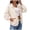 Beige, variant on IROINNID Women's Casual Jacket Peter Pan Collar Solid Color Long Sleeve Casual Button Recreational Coat Tops, Beige
